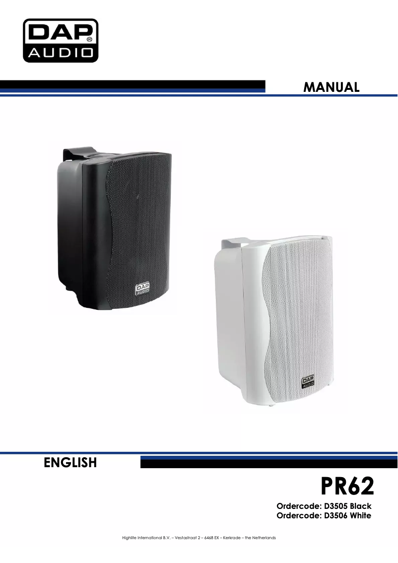 Page 1 de la notice Manuel utilisateur DAP-Audio PR-62