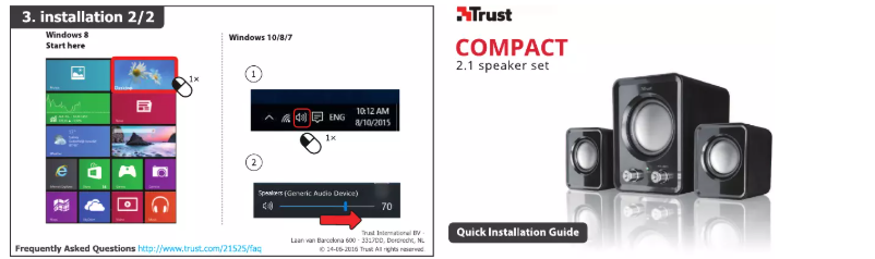 Page 1 de la notice Manuel utilisateur Trust Ziva Compact 2.1
