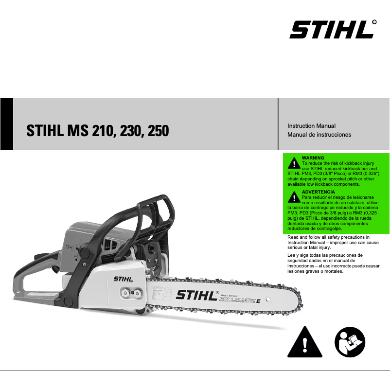Page 1 de la notice Manuel utilisateur Stihl MS 230