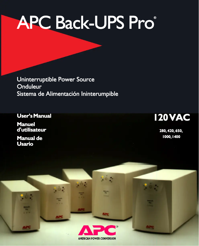 Page 1 de la notice Manuel utilisateur APC BP1000