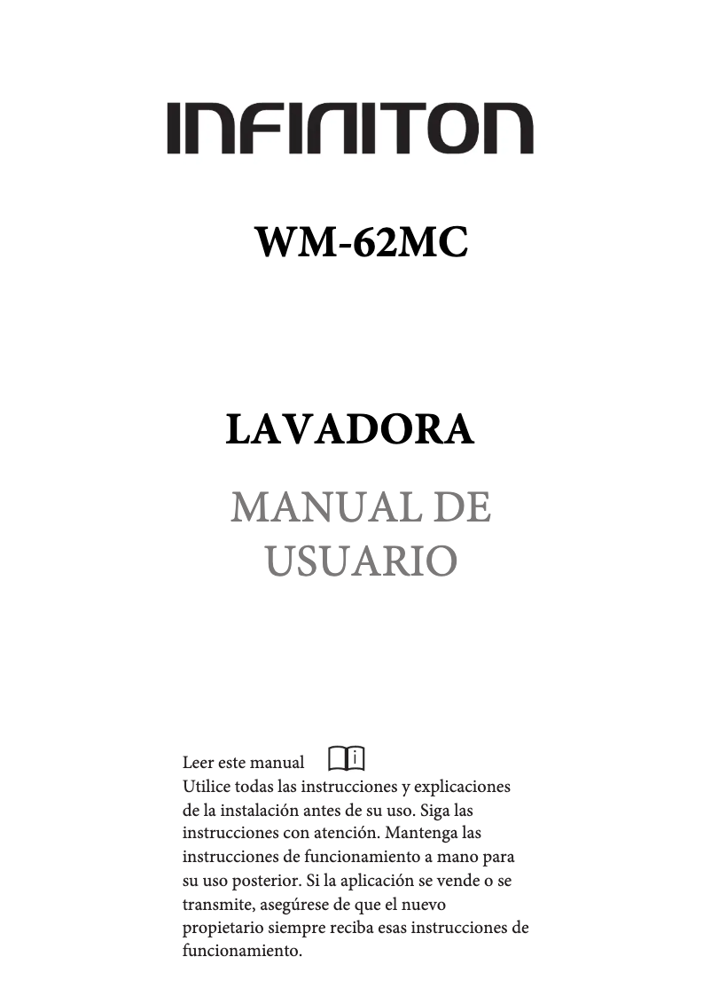 Page 1 de la notice Manuel utilisateur Infiniton WM-62MC