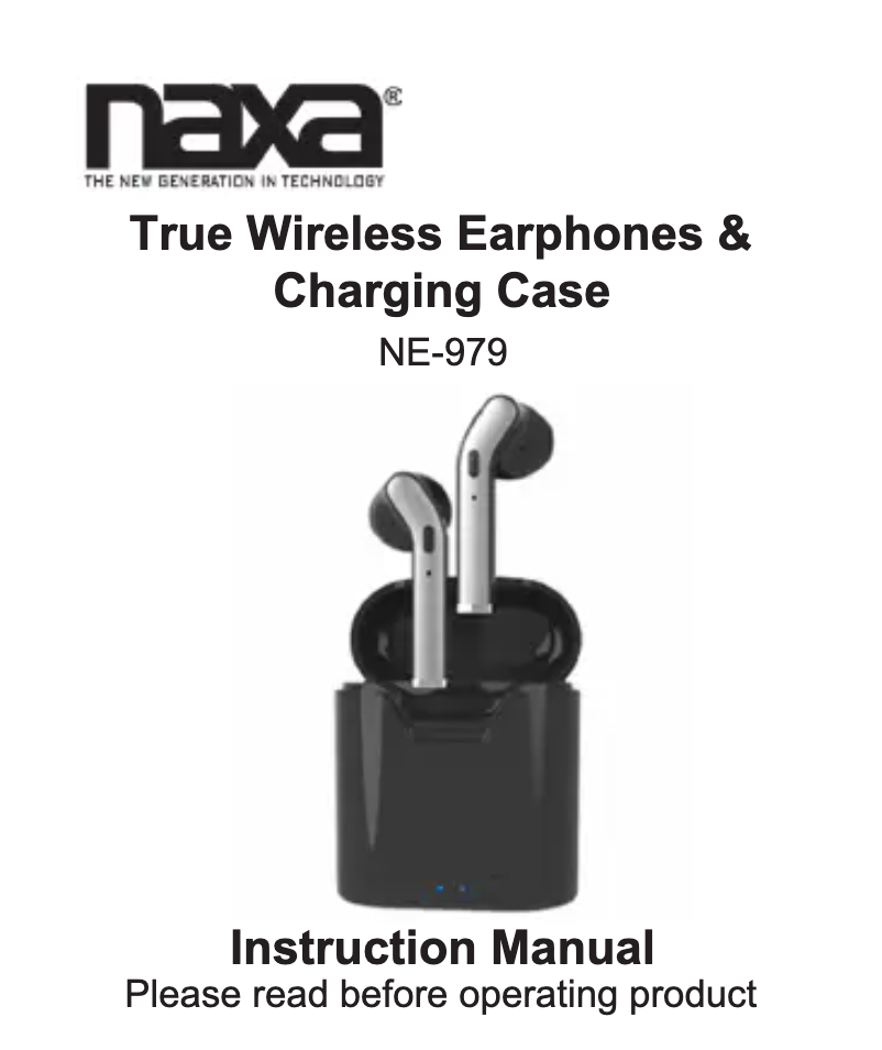 Page n°1 - Manuel utilisateur Naxa NE-979