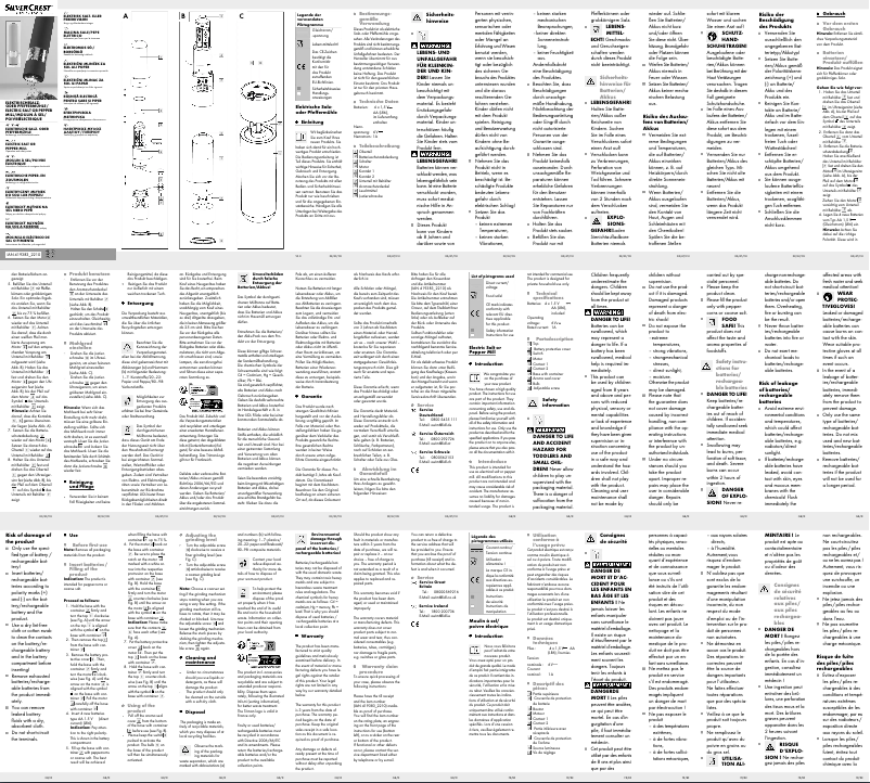 Page n°1 - Manuel utilisateur SilverCrest HG07849A