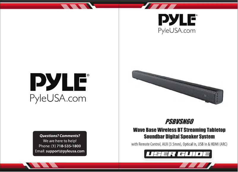 Page 1 de la notice Manuel utilisateur Pyle PSBVSN60