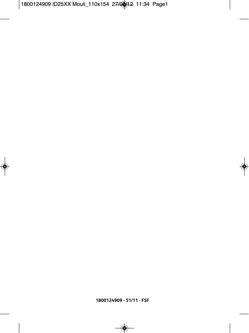 Page 1 de la notice Manuel utilisateur Moulinex Cixi ID2525