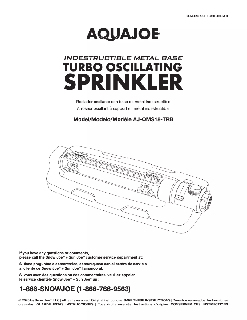 Página 1 del manual Manual de usuario Aqua Joe AJ-OMS18-TRB