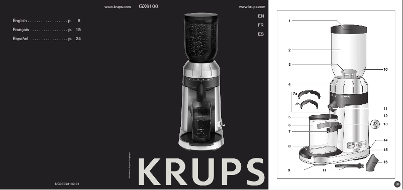 Page n°1 - Manuel utilisateur Krups GX6100