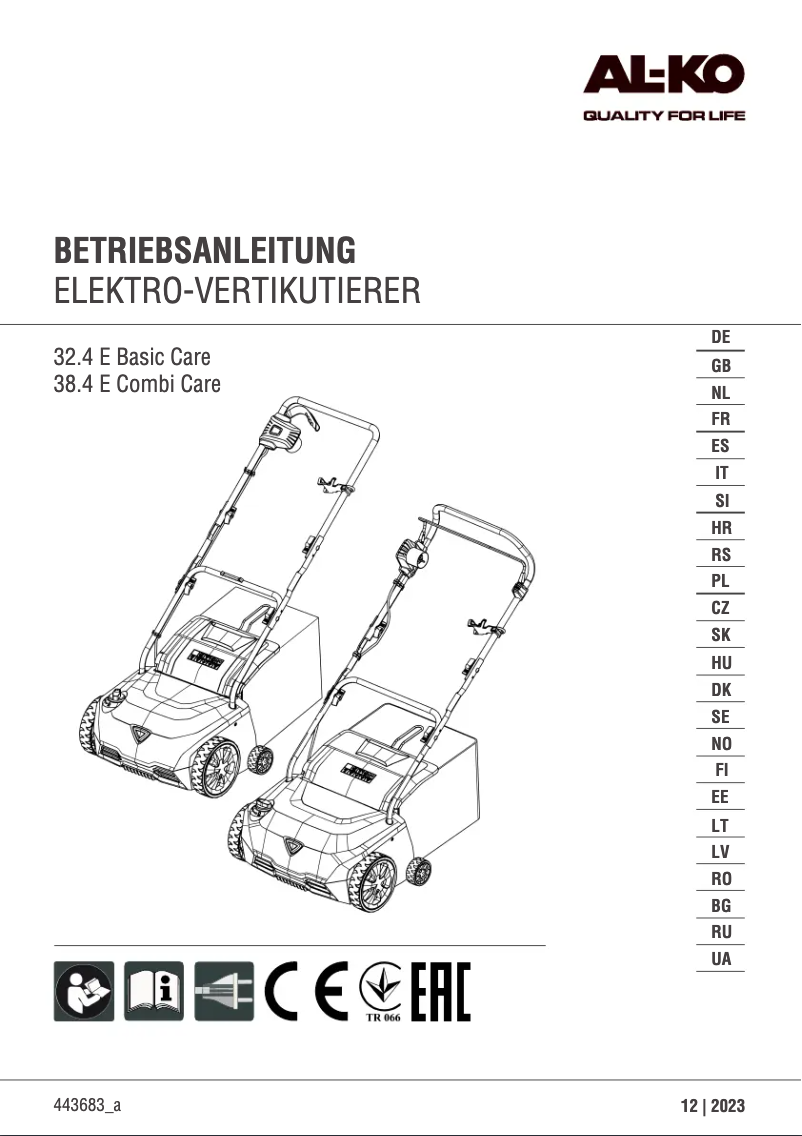 Image de la première page du manuel de l'appareil 32.4 Basic Care