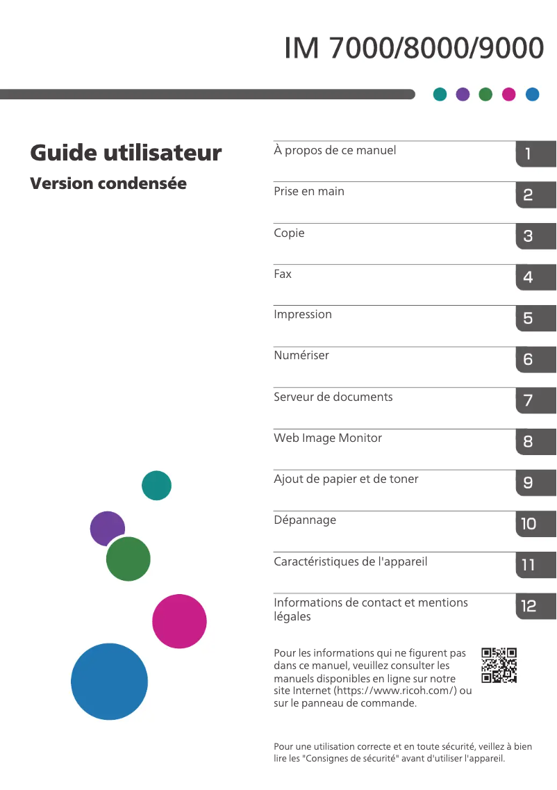 Page n°1 - Manuel utilisateur Ricoh IM 8000