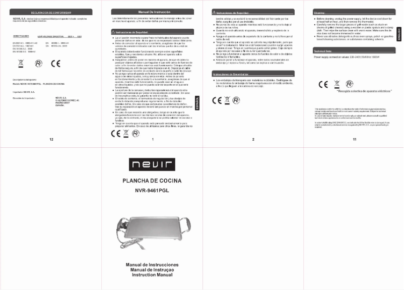 Image de la première page du manuel de l'appareil NVR-9461 PGL