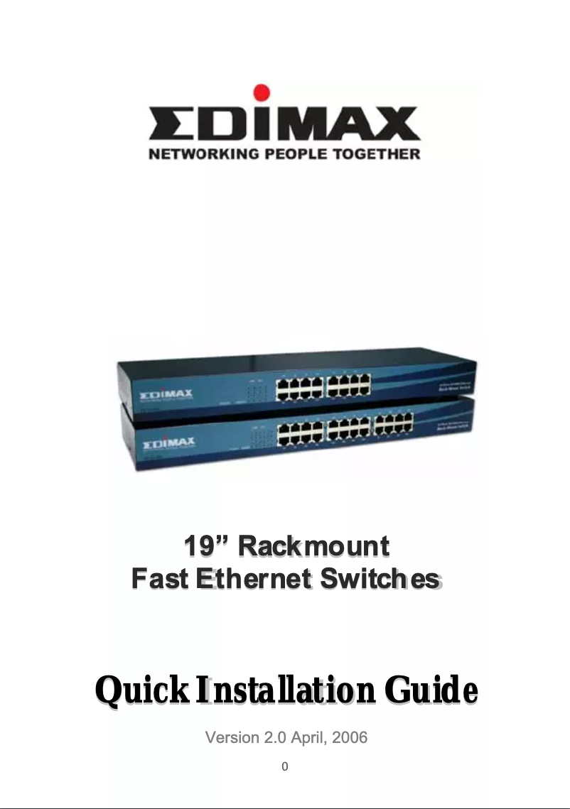 Page 1 de la notice Mode d'emploi Edimax ES-3124RL