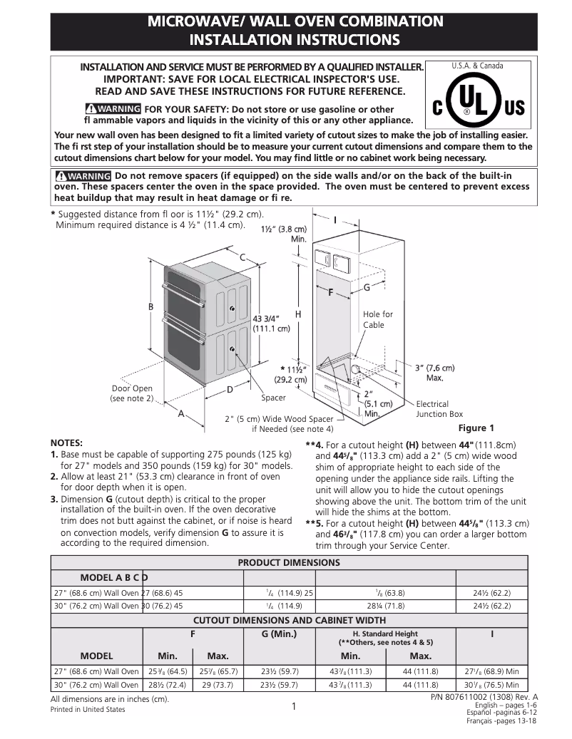 Page 1 de la notice Guide d'installation Electrolux ICON E30MC75PPS