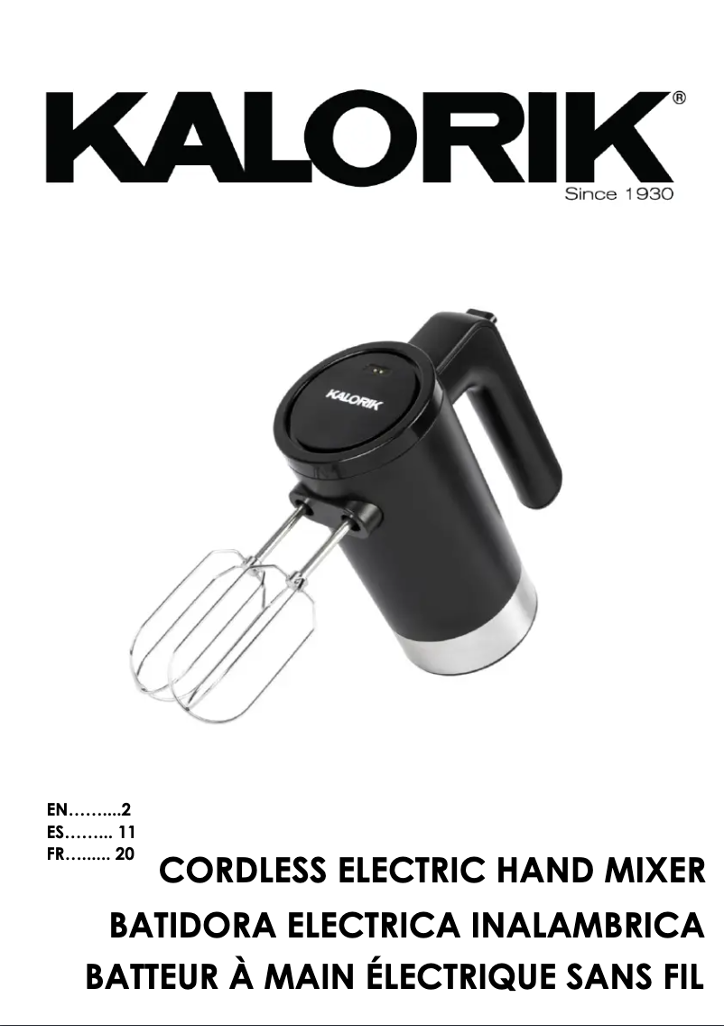 Page n°1 - Manuel utilisateur Kalorik HM 47251 BK