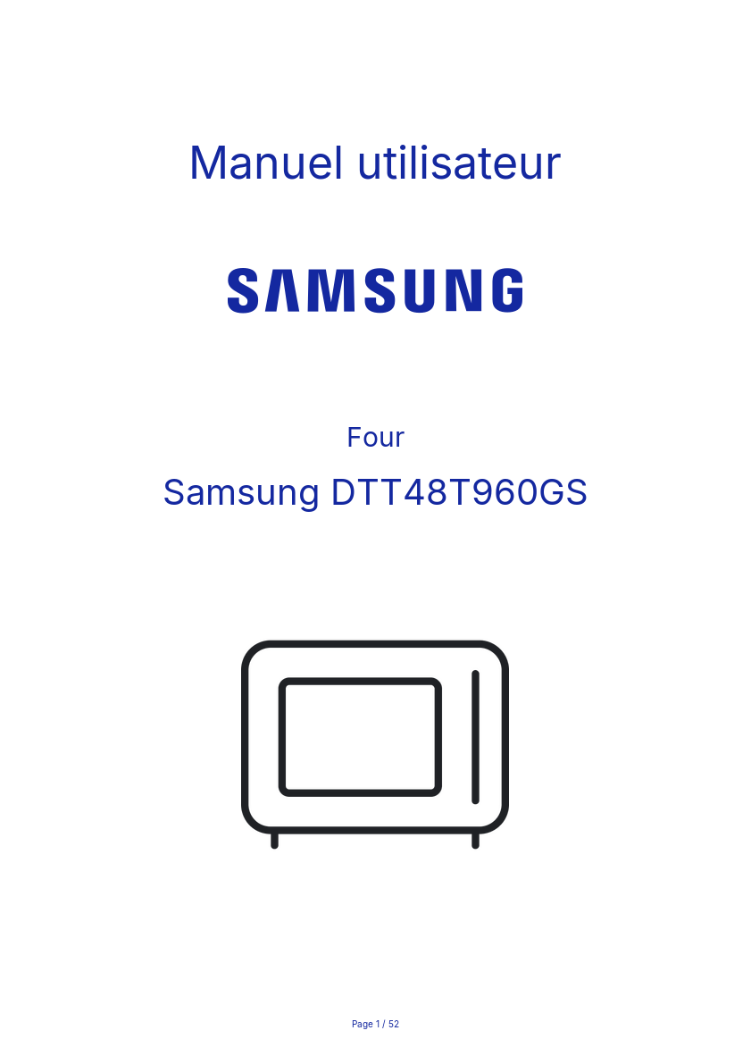 Page n°1 - Manuel utilisateur Samsung DTT48T960GS