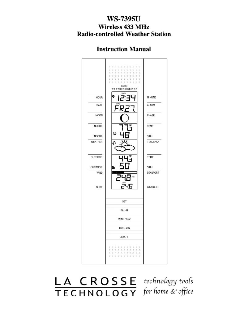Page n°1 - Manuel utilisateur La Crosse Technology WS-7395U