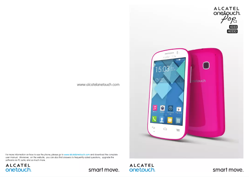 Page n°1 - Manuel utilisateur Alcatel One Touch Pop C3 4033X