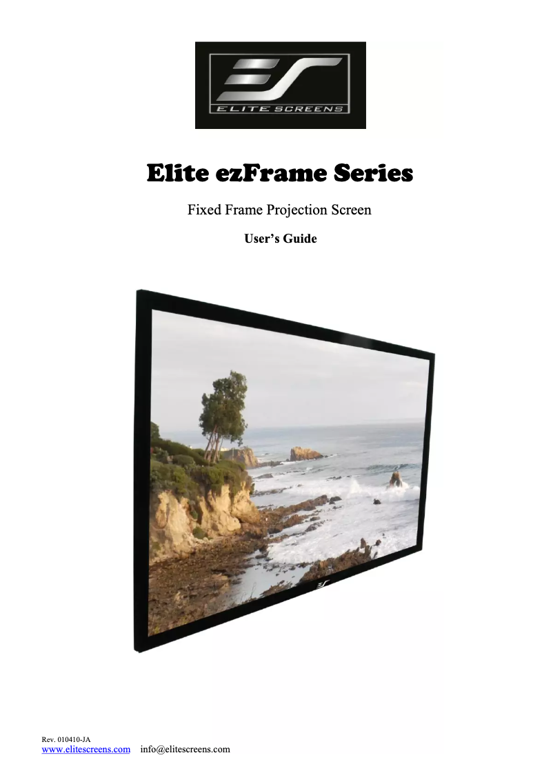 Page n°1 - Manuel utilisateur Elite Screens ezFrame R135WH