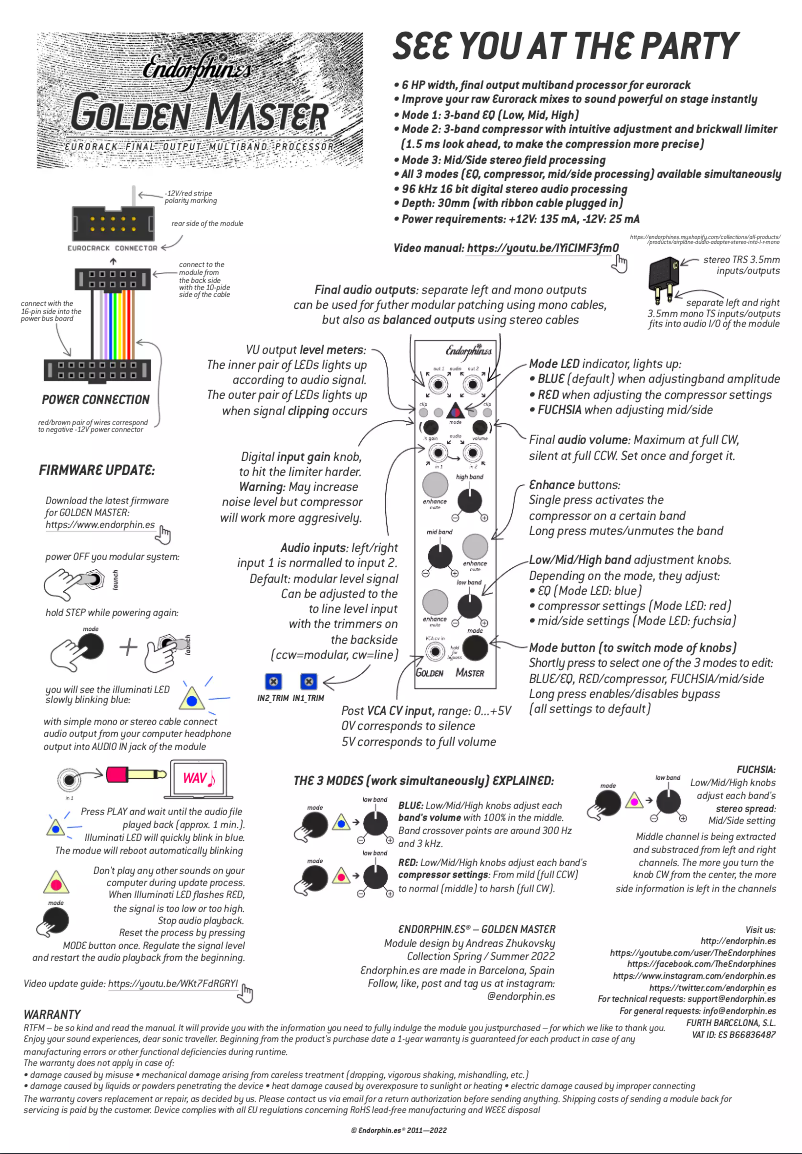 Página 1 del manual Manual de usuario Endorphin.es Golden Master