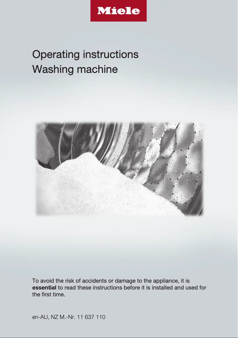 Page n°1 - Manuel utilisateur Miele WCA 020 WCS Active