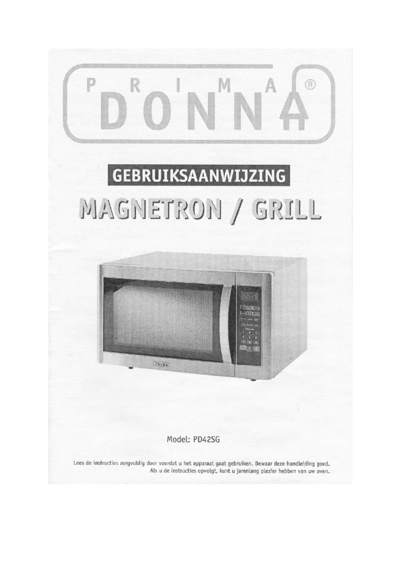 Page 1 de la notice Manuel utilisateur Prima Donna PD42SG
