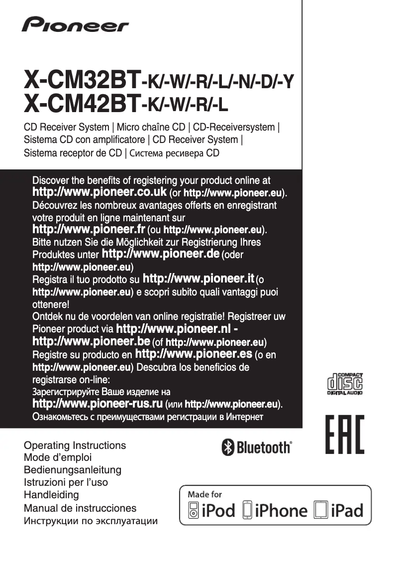 Page n°1 - Manuel utilisateur Pioneer X-CM42BT