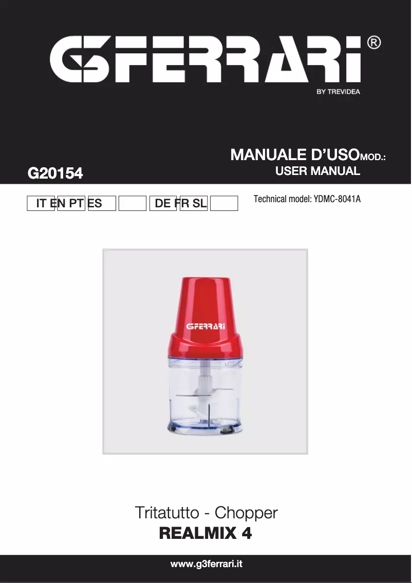 Image de la première page du manuel de l'appareil Realmix 4 G20154