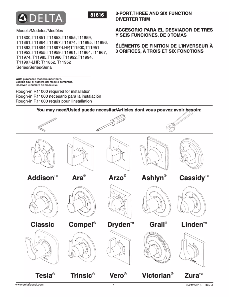Page 1 de la notice Manuel utilisateur Delta T11859