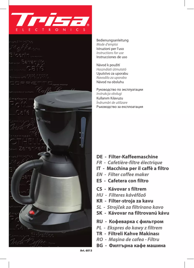 Page 1 de la notice Manuel utilisateur Trisa Aroma Thermos