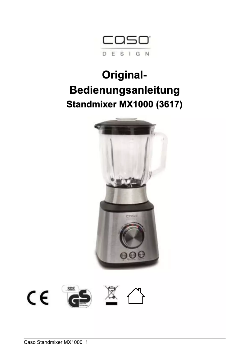 Image de la première page du manuel de l'appareil MX 1000