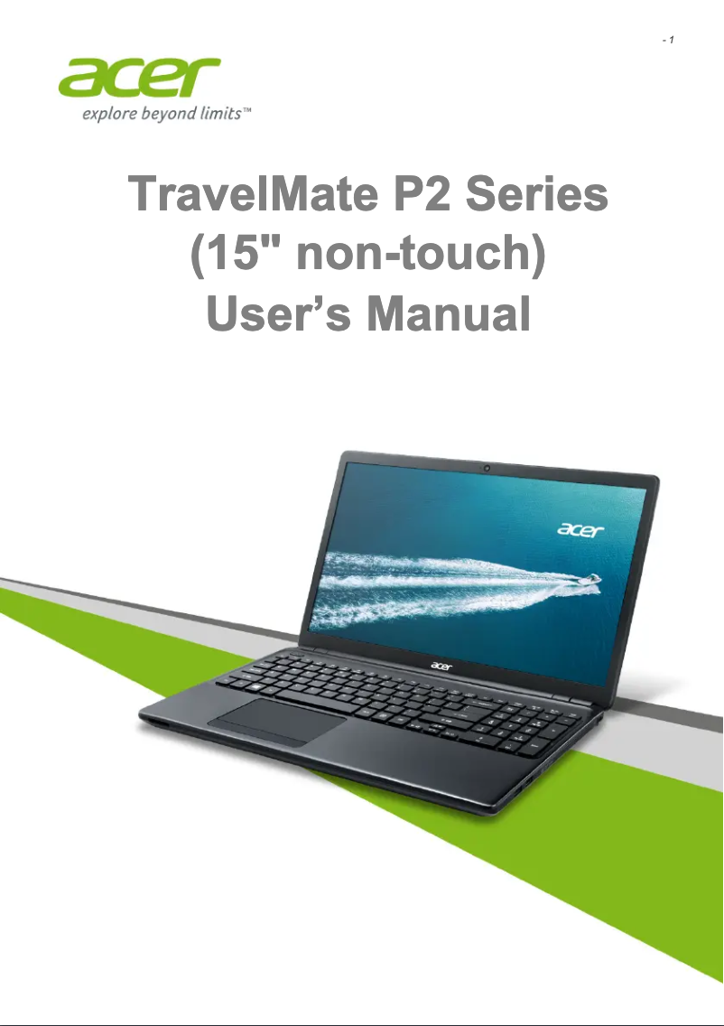 Page n°1 - Manuel utilisateur Acer TravelMate TMP255