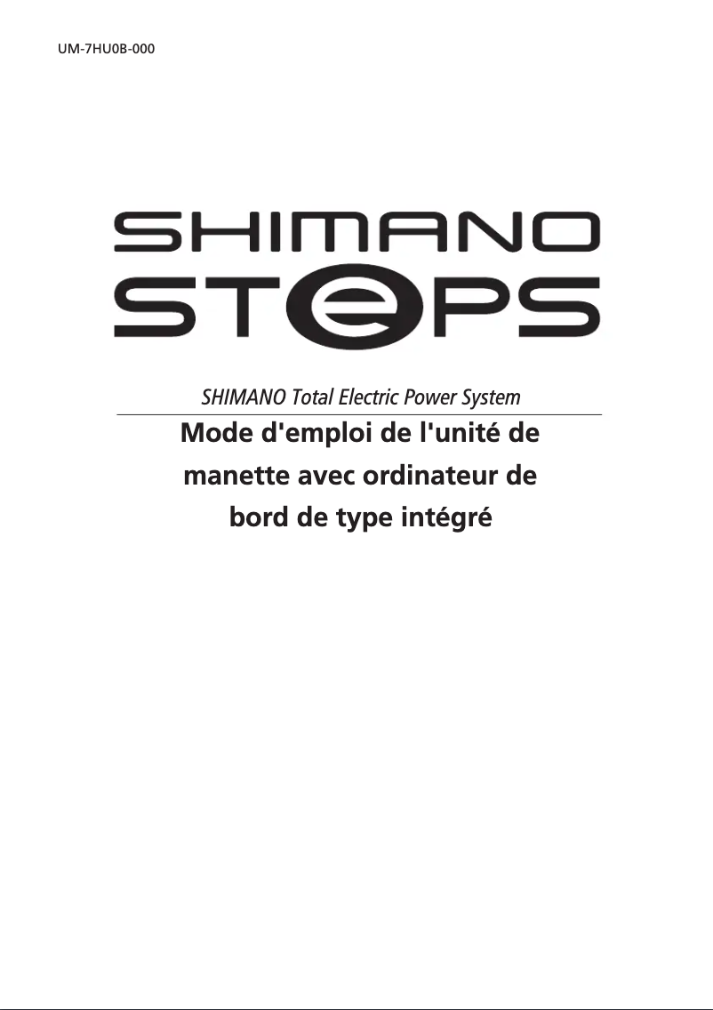 Page n°1 - Manuel utilisateur Shimano SC-E5003