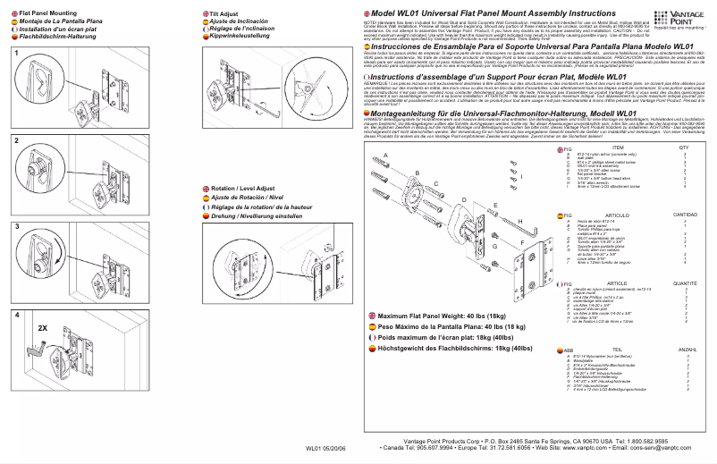 Image de la première page du manuel de l'appareil WL01S