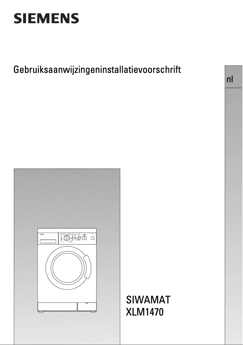 Page 1 de la notice Manuel utilisateur Siemens Siwamat XLM 1470