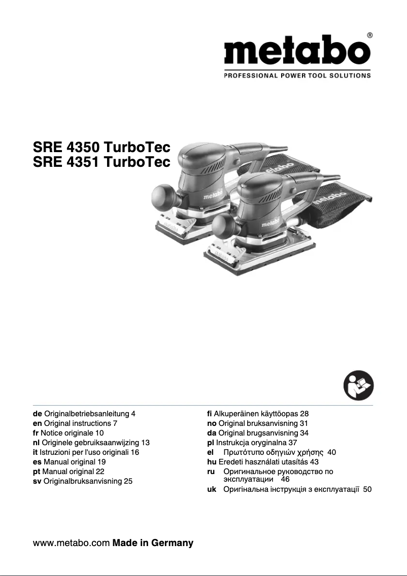 Image de la première page du manuel de l'appareil SRE 4351 TurboTec