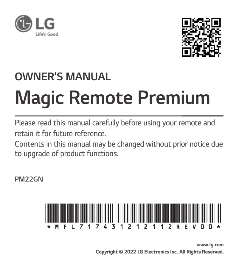 Image de la première page du manuel de l'appareil PM22GN