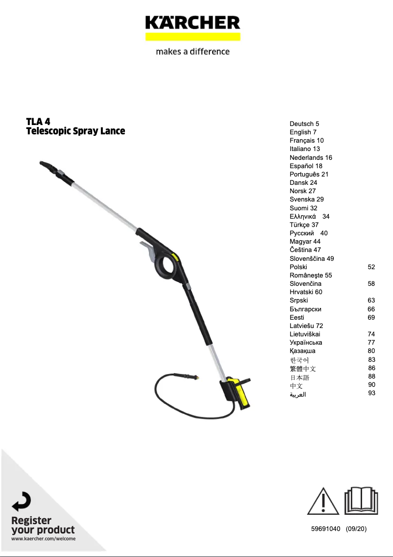 Page 1 de la notice Manuel utilisateur Kärcher TLA 4