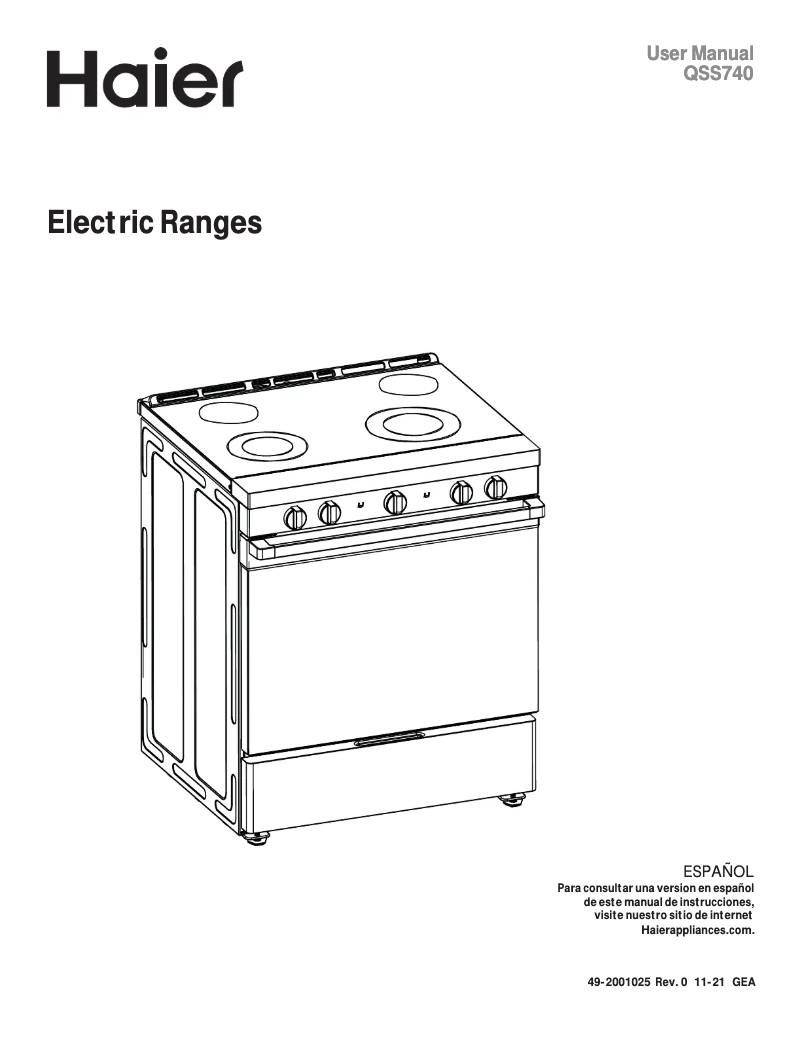 Page 1 de la notice Manuel d'utilisation et d'entretien Haier QSS740BNTS