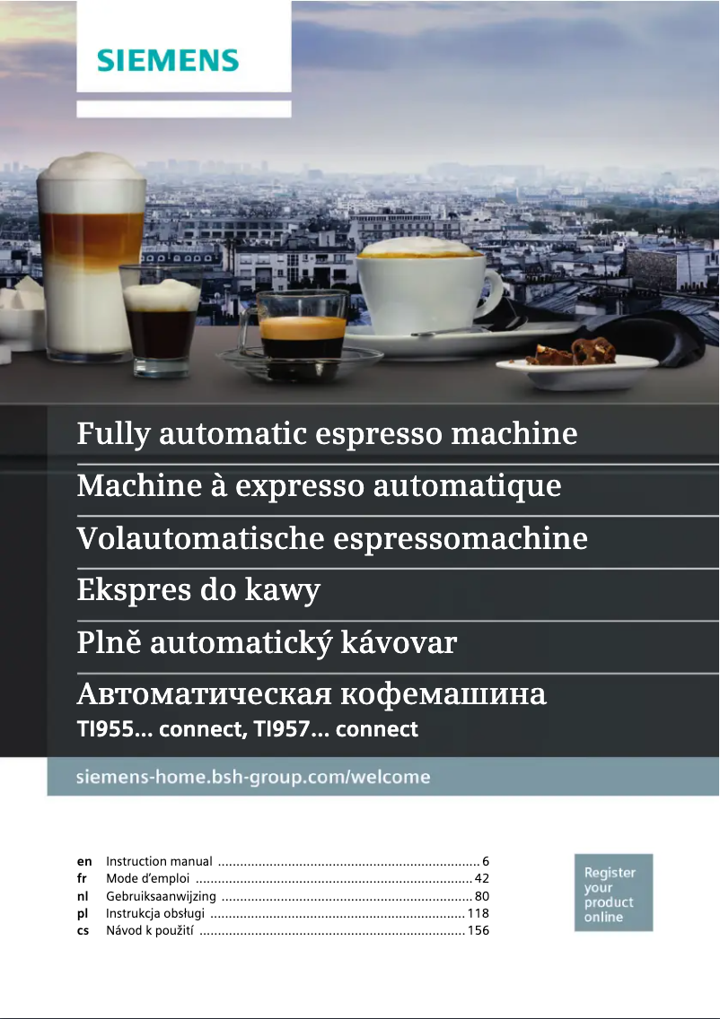 Page n°1 - Manuel d'utilisation et d'entretien Siemens EQ.9 Plus Connect S500 TI9553X1RW