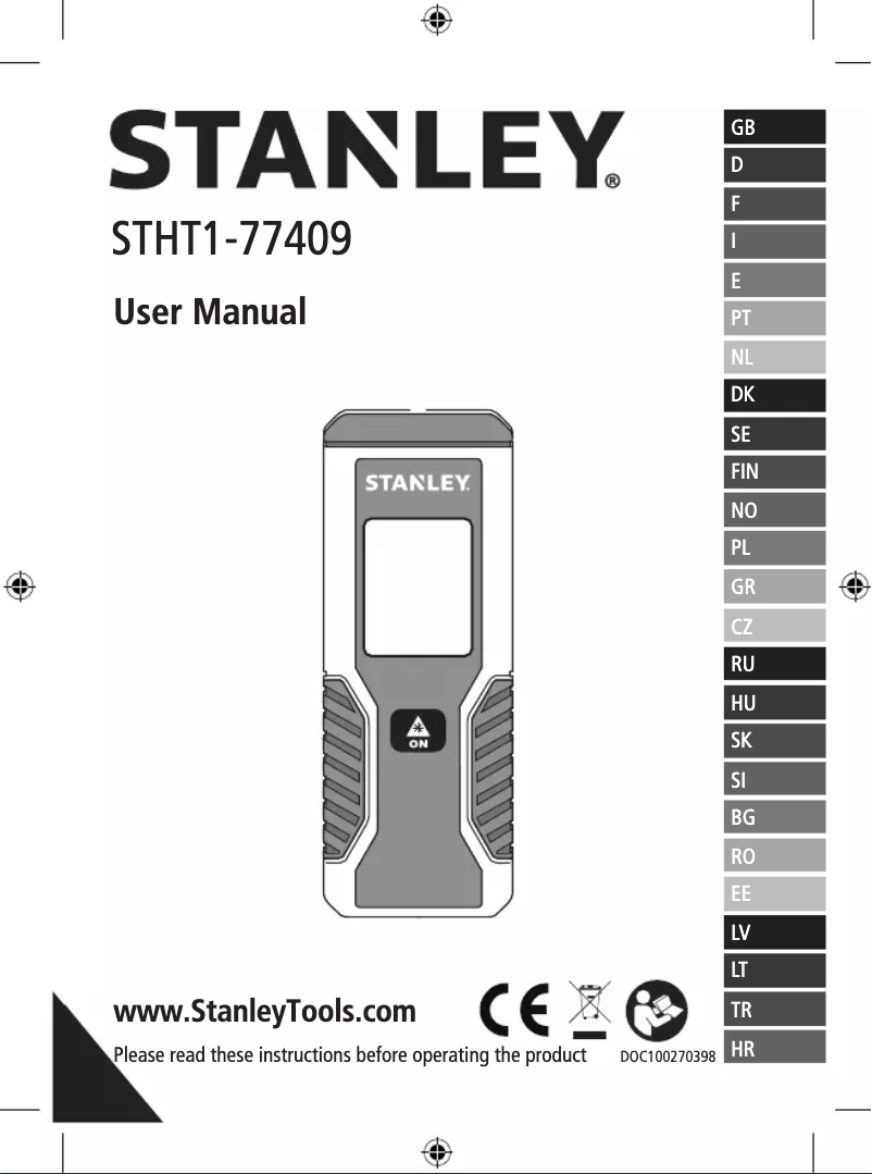 Page n°1 - Manuel utilisateur Stanley TLM50