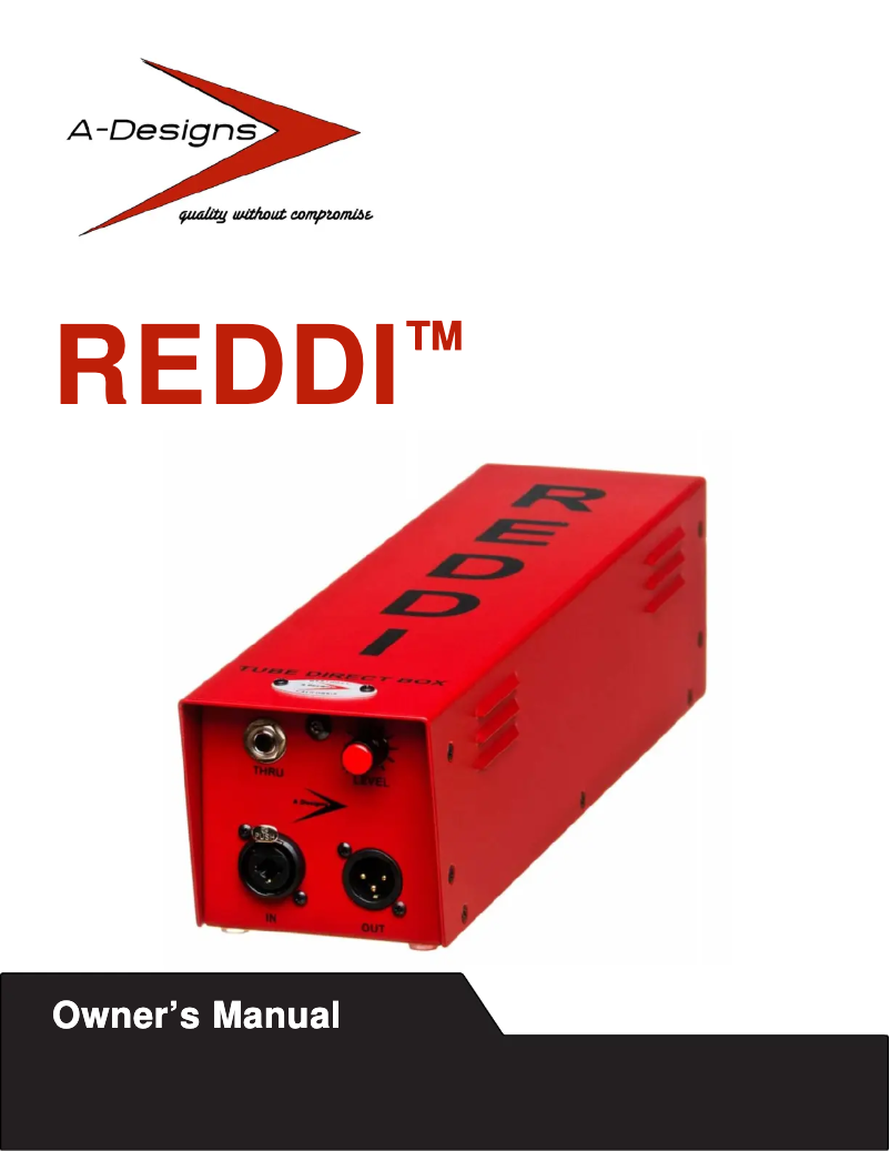 Page n°1 - Manuel utilisateur A-Designs REDDI