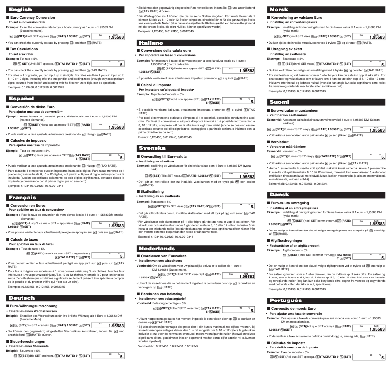 Page 1 de la notice Manuel utilisateur Casio SL-320TER+