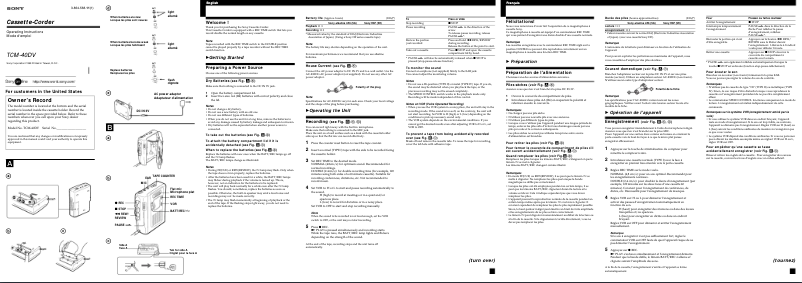 Image de la première page du manuel de l'appareil TCM-40DV