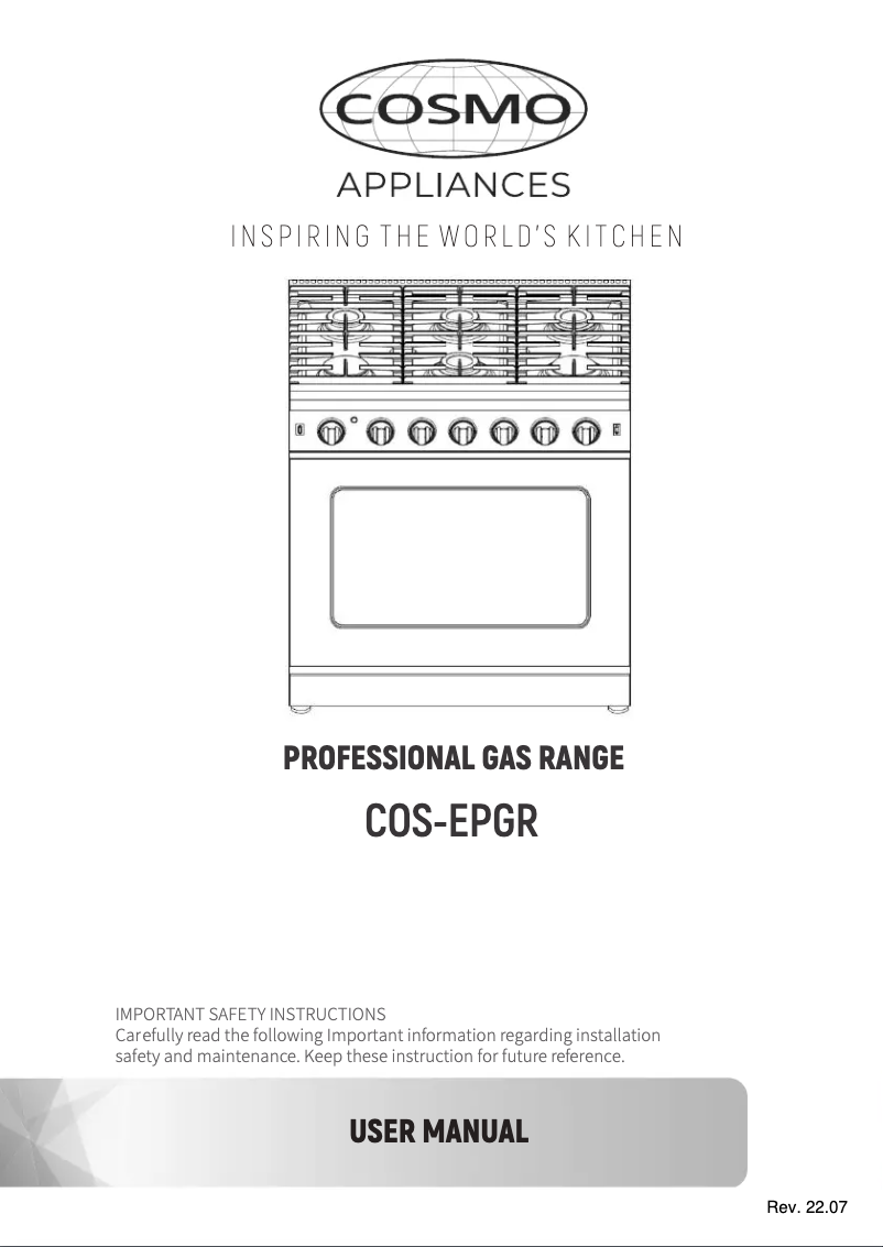 Image de la première page du manuel de l'appareil COS-EPGR304