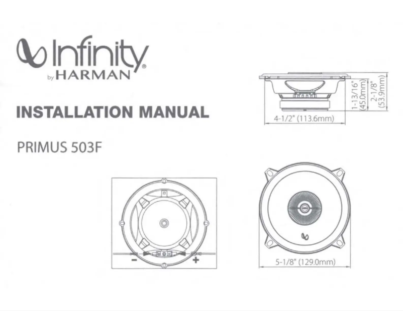 Page 1 de la notice Manuel utilisateur Infinity Primus 503F
