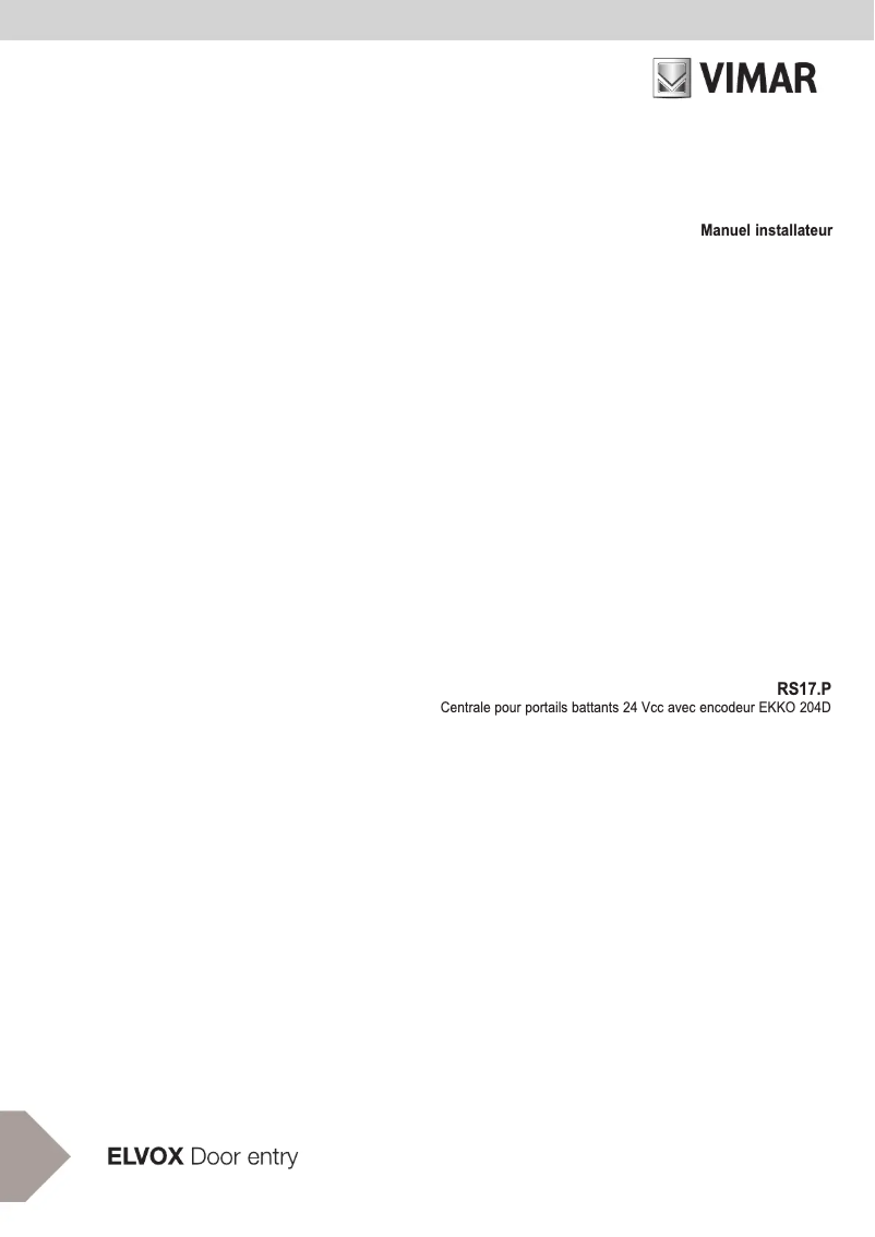 Image de la première page du manuel de l'appareil ELVOX RS17.P