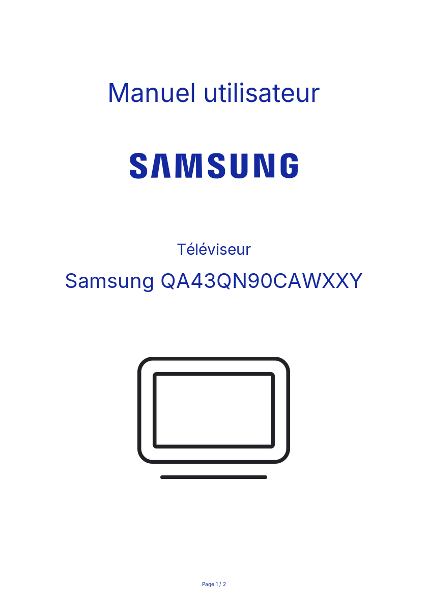 Page n°1 - Manuel utilisateur Samsung QA43QN90CAWXXY