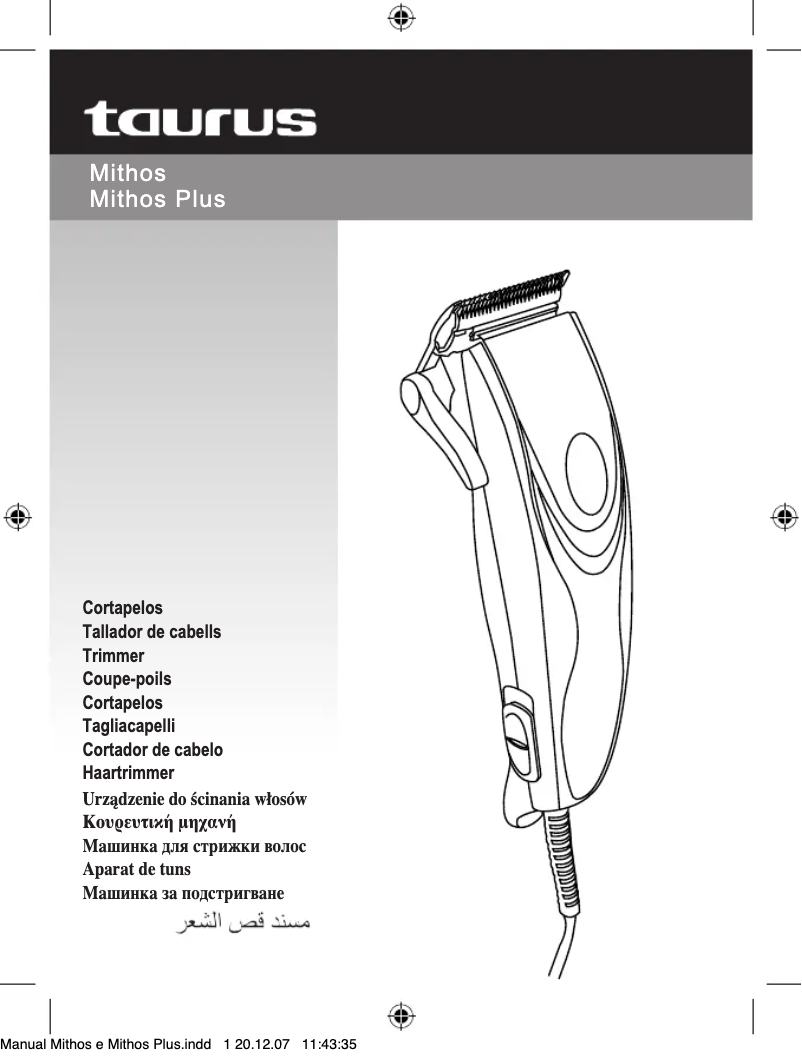 Page 1 de la notice Manuel utilisateur Taurus Mithos plus