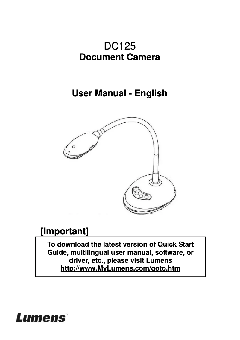 Image de la première page du manuel de l'appareil DC125