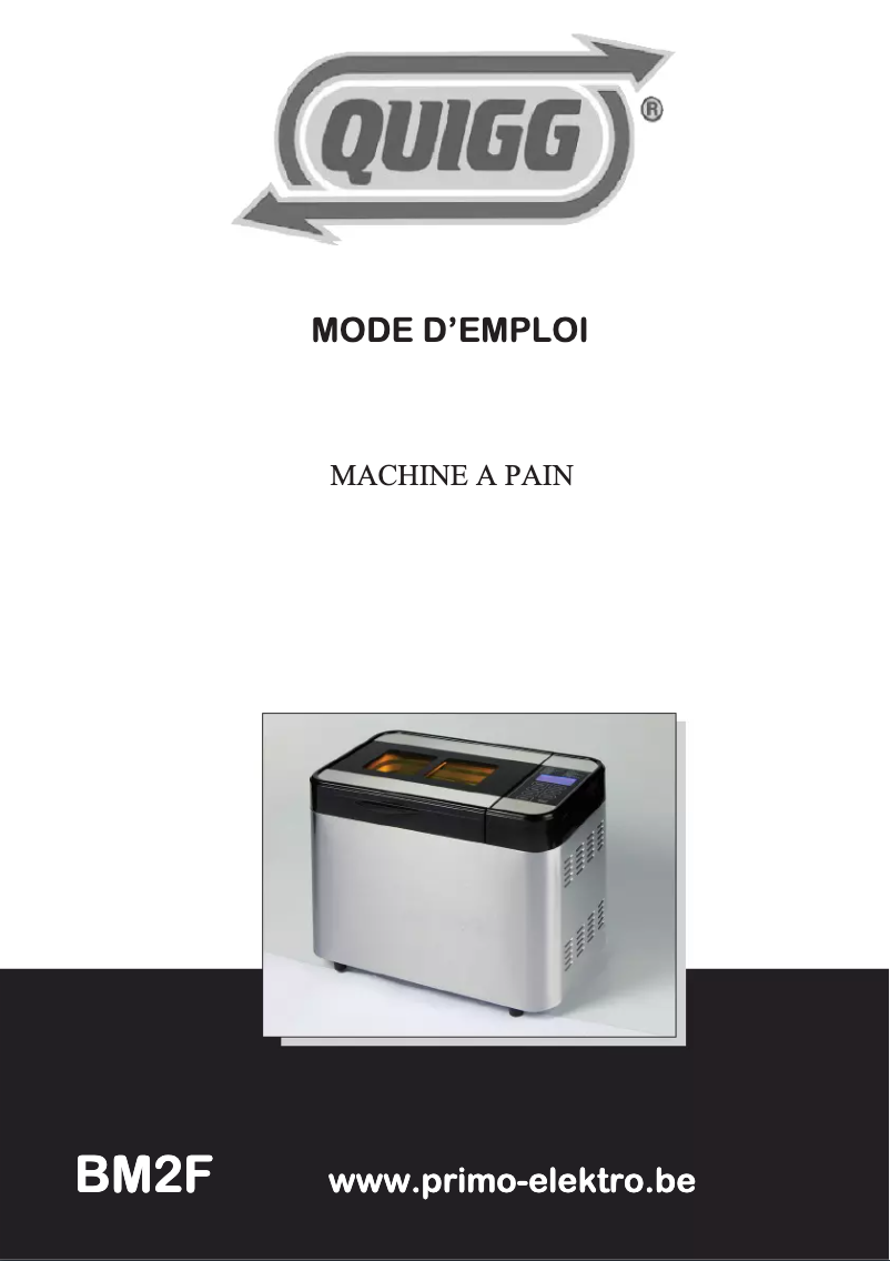 Page 1 de la notice Manuel utilisateur Quigg BM2