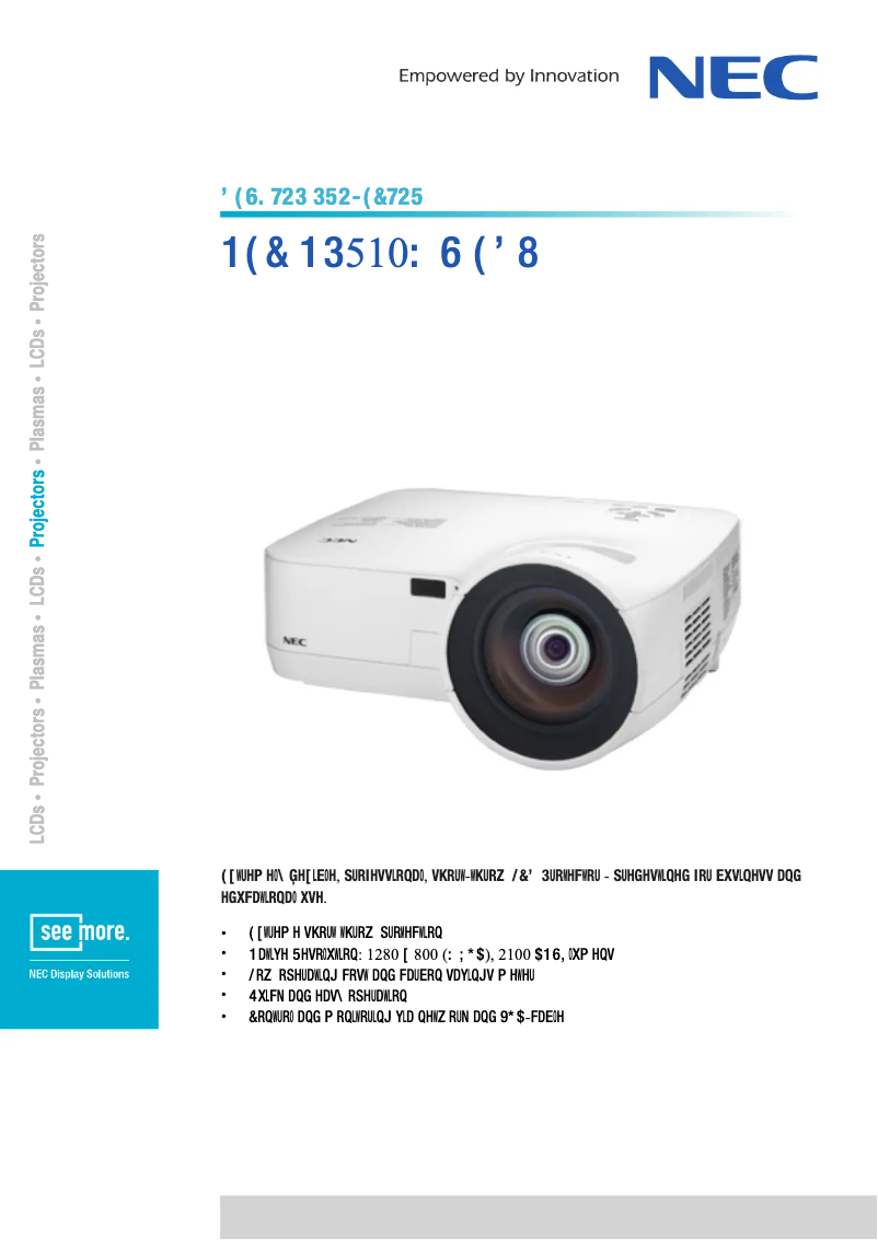 Image de la première page du manuel de l'appareil NP510WS